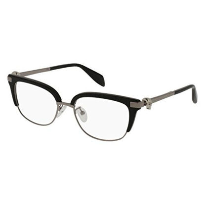 Picture of Eyeglasses Alexander McQueen AM 0084 O- 001 BLACK / RUTHENIUM