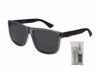 Picture of Gucci GG0010S 004 58M Grey/Black/Grey Polarized Square Sunglasses For Men + BUNDLE with Designer iWear Complimentary Eyewear Care Kit