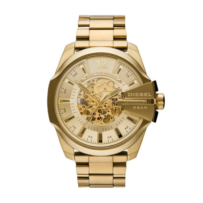 Picture of Diesel Men's 51mm Mega Chief Automatic Stainless Steel Mechanical Watch, Color: Gold (Model: DZ7456)