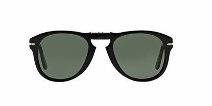 Picture of Persol PO0714 Aviator Sunglasses, Black/Crystal Green, 52 mm