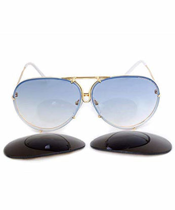 Picture of Porsche Design Sunglasses, Gold/Blue/White, 66mm