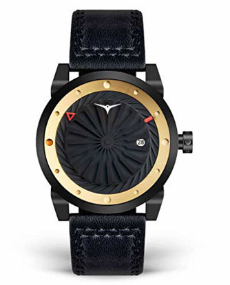 Picture of ZINVO Blade Luxury Men’s Watch - Signature 44mm Automatic Wrist Watch with Turbine Style Dial and Premium Italian Leather Band - Nemesis