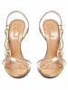 Picture of Aquazzura Swing 105 PVC Leather Sling Back Sandals (10) Gold