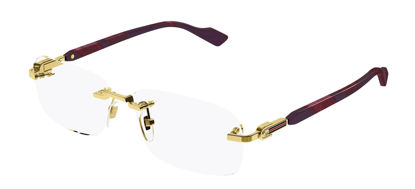 Picture of Gucci GG1221O 003 Gold Rectangular Men's Eyeglasses