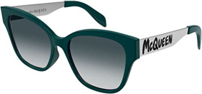 Picture of Sunglasses Alexander McQueen AM 0353 S- 004 Green/Grey Silver