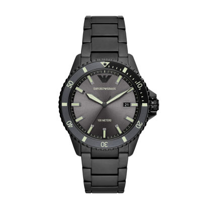 Picture of Emporio Armani Men's Three-Hand Date Black Stainless Steel Watch (Model: AR11398)