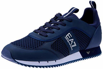 Picture of Emporio Armani EA7 Black&White Laces U Trainers Men Blue - 7 - Low Top Trainers Shoes