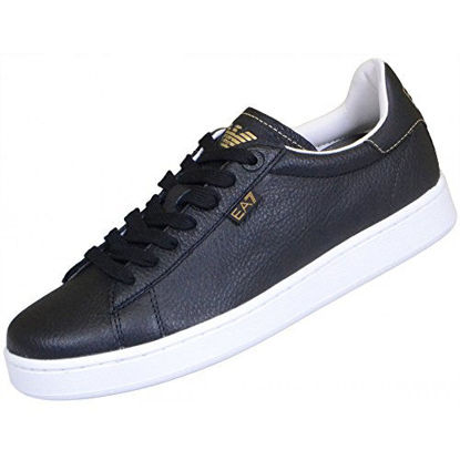 Picture of EA7 by Emporio Armani Classic Tumbled Leather Black Trainer 11