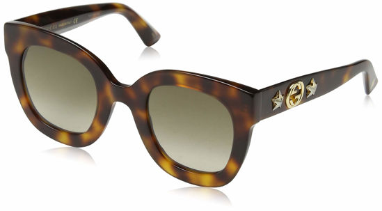 Picture of Gucci Women's Urban Stars Rectangle Sunglasses, Havana/Brown, One Size