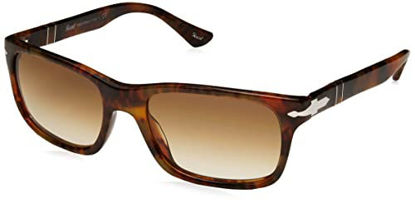 Picture of Persol PO3048S Rectangular Sunglasses, Caffe/Clear Gradient Brown, 58 mm