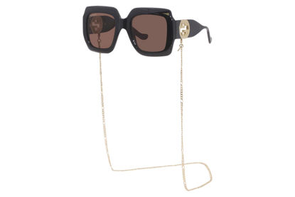 Picture of Gucci Women's Oversized Square Sunglasses, Shiny Black, One Size