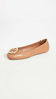 Picture of Tory Burch Women's Minnie Travel Ballet Flats, Royal Tan/Gold, 9 Medium US