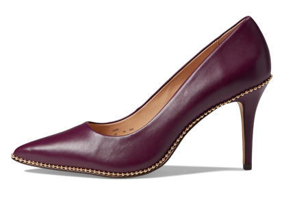 Picture of COACH 85 mm Waverly Pump with Beadchain Deep Berry 8.5 M
