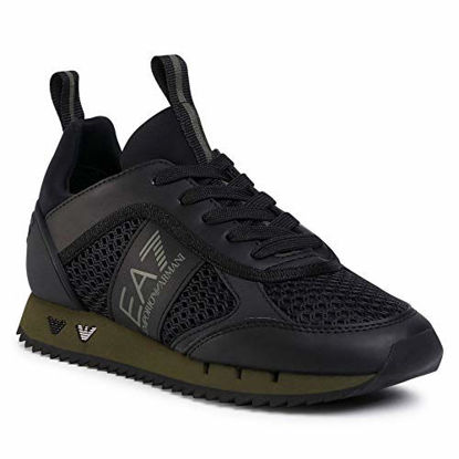 Picture of Emporio Armani EA7 Black/Khaki Sneaker Trainer UK 11