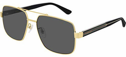 Picture of Gucci Mens UV Protection Pilot Aviator Sunglasses Gold 60mm