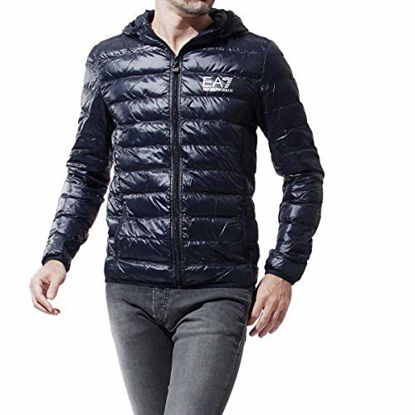 Picture of Emporio Armani EA7 Men's Train Core Down Hooded Jacket, Night Blue, Large