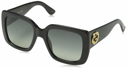 Picture of Gucci GG0141S 001 Black GG0141S Square Sunglasses Lens Category 2 Size 53mm