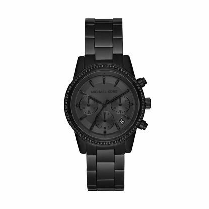 Picture of Michael Kors Women's Ritz Quartz Watch with Stainless Steel Strap, Black, 18 (Model: MK6725)