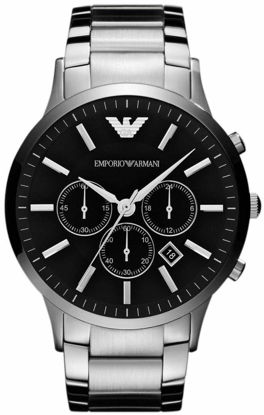 Picture of Emporio Armani Sportivo Chronograph Black Dial Steel Mens Watch AR2460