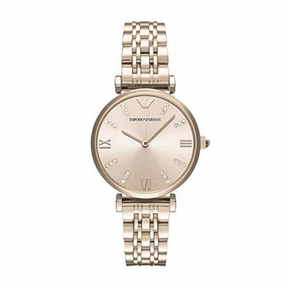 Picture of Emporio Armani Women's Dress Watch Stainless Steel Quartz Stainless-Steel Strap, Pink, 14 (Model: AR11059)