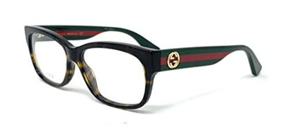 Picture of Gucci GG 0278O 012 Havana Plastic Rectangle Eyeglasses 55mm