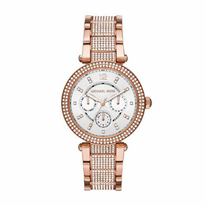 Picture of Michael Kors Women's Parker Quartz Watch with Stainless Steel Strap, Rose Gold, 20 (Model: MK6760)