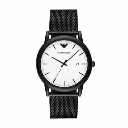 Picture of Emporio Armani Men's Japanese Quartz Watch with Stainless-Steel Strap, 22 (Model: AR11046), White & Black Steel mesh