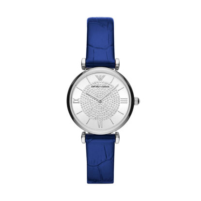 Picture of Emporio Armani Women's Two-Hand Blue Leather Watch (Model: AR11344)