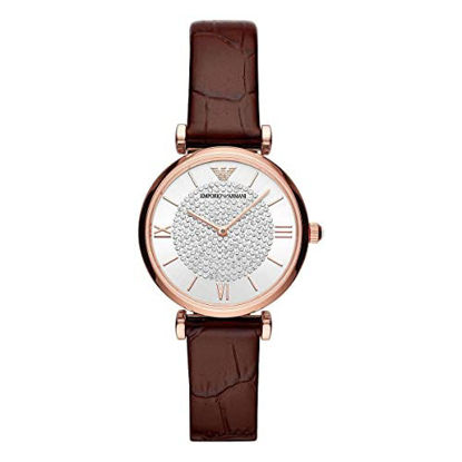 Picture of Emporio Armani Two-Hand Burgundy Leather Watch (Model: AR11269)