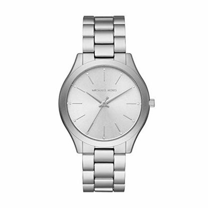 Picture of Michael Kors Women's Slim Runway Quartz Watch with Metal Strap, Silver, 20 (Model: MK4502)