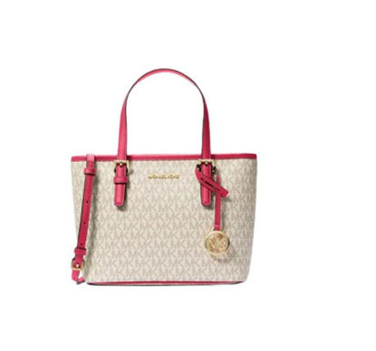 Picture of Michael Kors XS Carry All Jet Set Travel Womens Tote (CARMINE PINK MULTI)