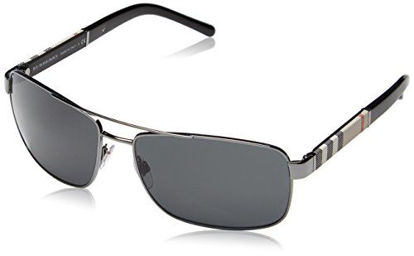 Picture of Burberry BE3081 Sunglasses 100387-63 - Gunmetal Frame, Gray BE3081-100387-63