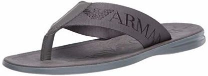Picture of Emporio Armani Men's Logo Flip Flop, Grey, 8