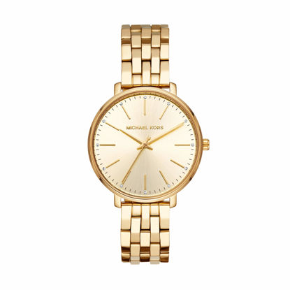 Picture of Michael Kors Women's Pyper Stainless Steel Quartz Watch with Stainless-Steel-Plated Strap, Gold, 16 (Model: MK3898)