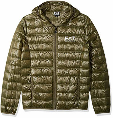 Picture of Emporio Armani EA7 Men's Train Core Hooded Down Jacket, Forest Night, Small