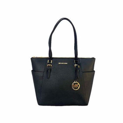 Picture of Michael Kors Charlotte Large Top Zip Tote (black sig)