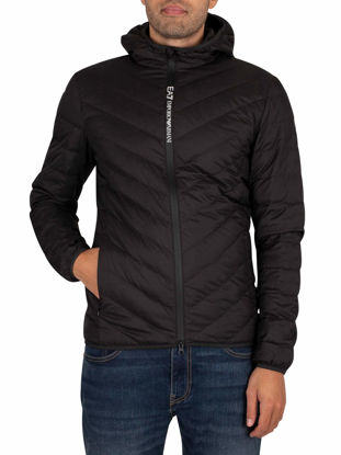 Picture of Emporio Armani EA7 Mens 8NPB07 Full Zip Padded Down Jacket - Black - Large