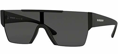 Picture of BURBERRY BE 4291 346487 Matte Black Plastic Rectangle Sunglasses Black Lens
