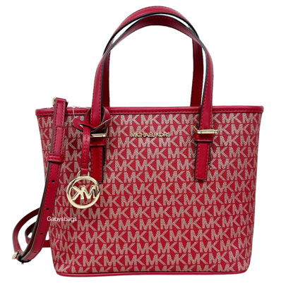 Picture of Michael Kors XS Carry All Jet Set Travel Womens Tote (Chili/Red)