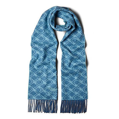 Picture of Bentley Scarves Embroidered Luxury 100% Pure Cashmere Scarves Made in Scotland (Sapphire)