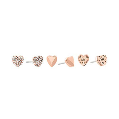 Picture of Michael Kors"Logo" Logo Love Rose Gold-Tone Stud Earrings