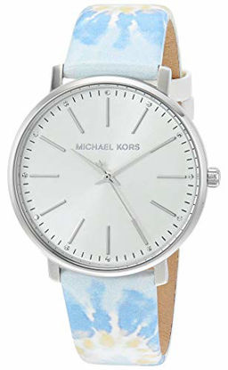 Picture of Michael Kors Women's Pyper Stainless Steel Quartz Watch with Leather Strap, White, 18 (Model: MK2917)