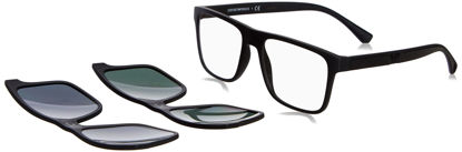 Picture of Emporio Armani Men's Round Fashion Sunglasses, Matte Black/Clear 1, One Size