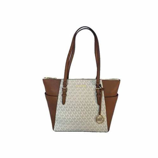 Picture of Michael Kors Charlotte Signature Large Top Zip Tote - Vanilla