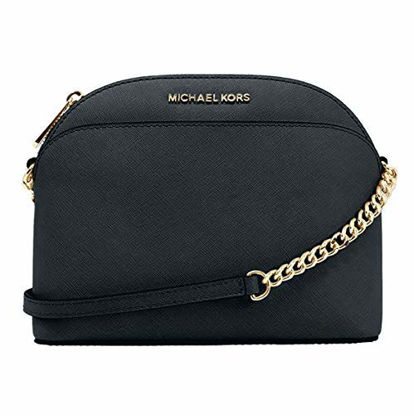 Picture of MICHAEL Michael Kors Emmy Medium Crossbody Leather Handbag (Black/gold)