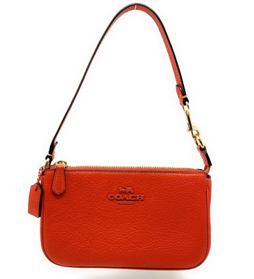 Qoo10 - Coach F72490 Pebble Leather Crossbody Pouch With Chain in True Red  : Bag & Wallet