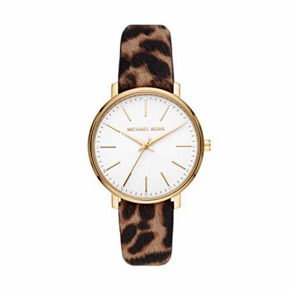Picture of Michael Kors Women's Pyper Stainless Steel Quartz Watch with Leather Strap, Multicolor, 18 (Model: MK2928)