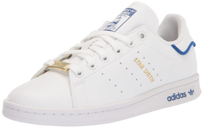 Picture of adidas Originals Men's Stan Smith Sneaker, White/Team Royal Blue/Yellow, 4