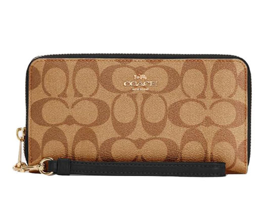 Buyr.com | Wallets | Coach Women's Long Zip Around Wallet in Pebbled  Leather (Gold - Green)