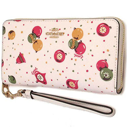 Picture of Coach Accordian Zip Phone Wallet Wristlet (IM/Chalk Multi With Ornament Print)